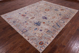 Grey Turkish Oushak Hand Knotted Wool Rug - 8' 2" X 9' 9" - Golden Nile