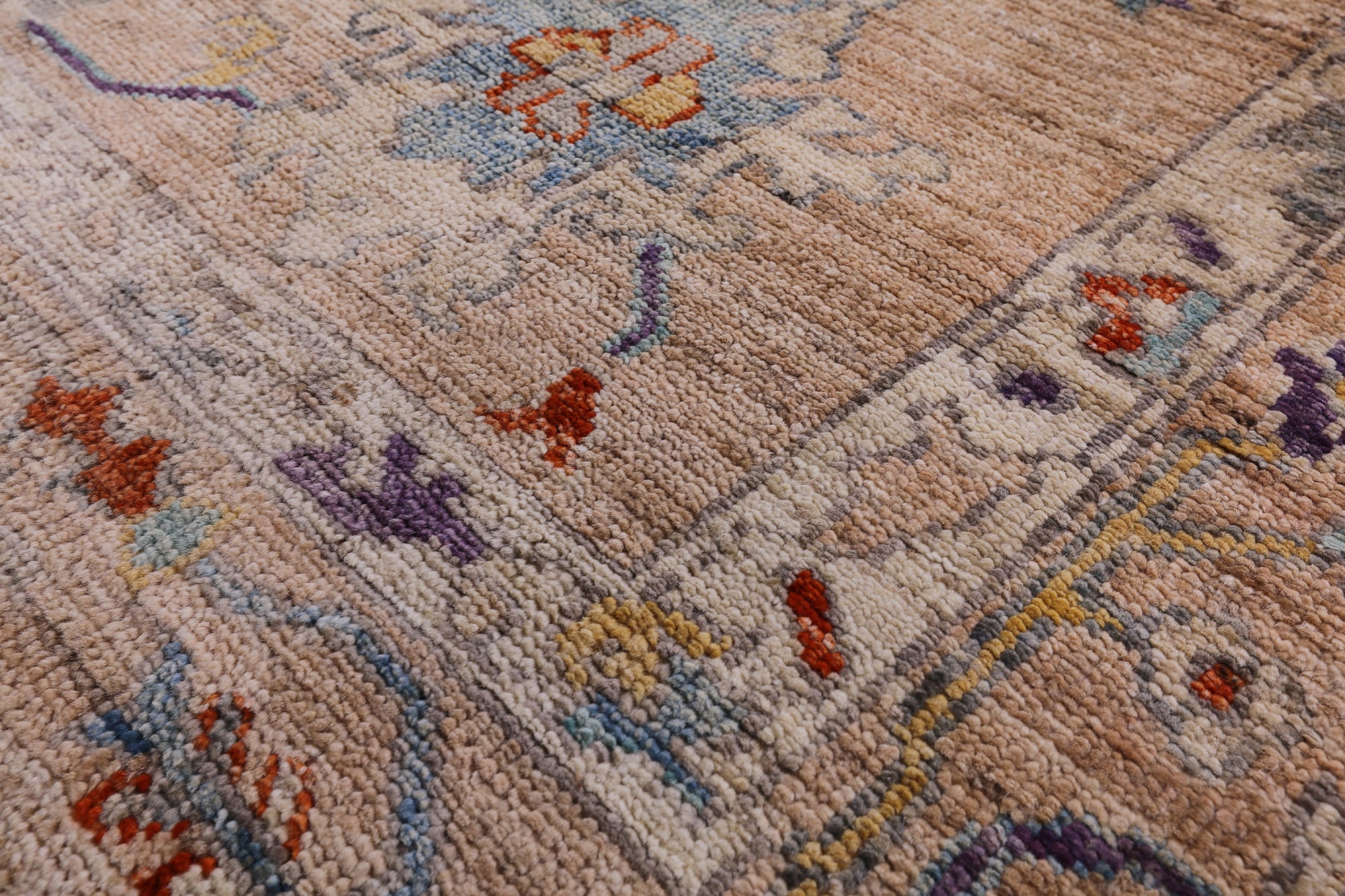 Turkish Oushak Hand Knotted Wool Rug - 8' 0" X 9' 7" - Golden Nile