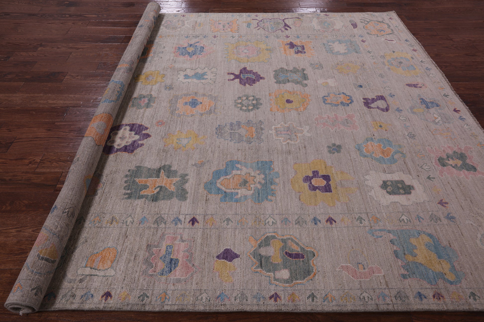 Turkish Oushak Handmade Wool Rug - 8' 2" X 9' 7" - Golden Nile