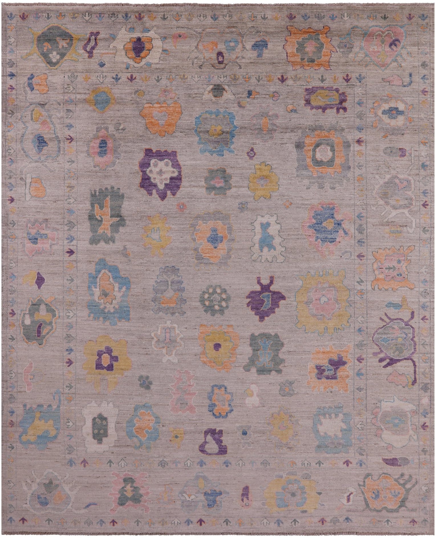 Turkish Oushak Handmade Wool Rug - 8' 2" X 9' 7" - Golden Nile