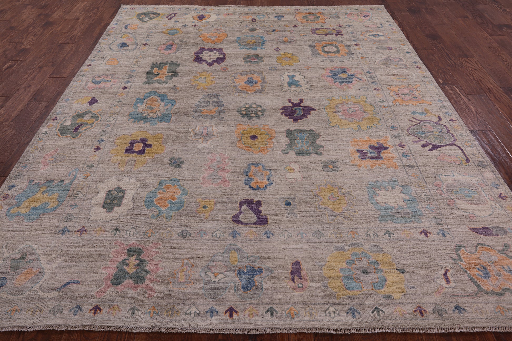 Turkish Oushak Handmade Wool Rug - 8' 2" X 9' 7" - Golden Nile