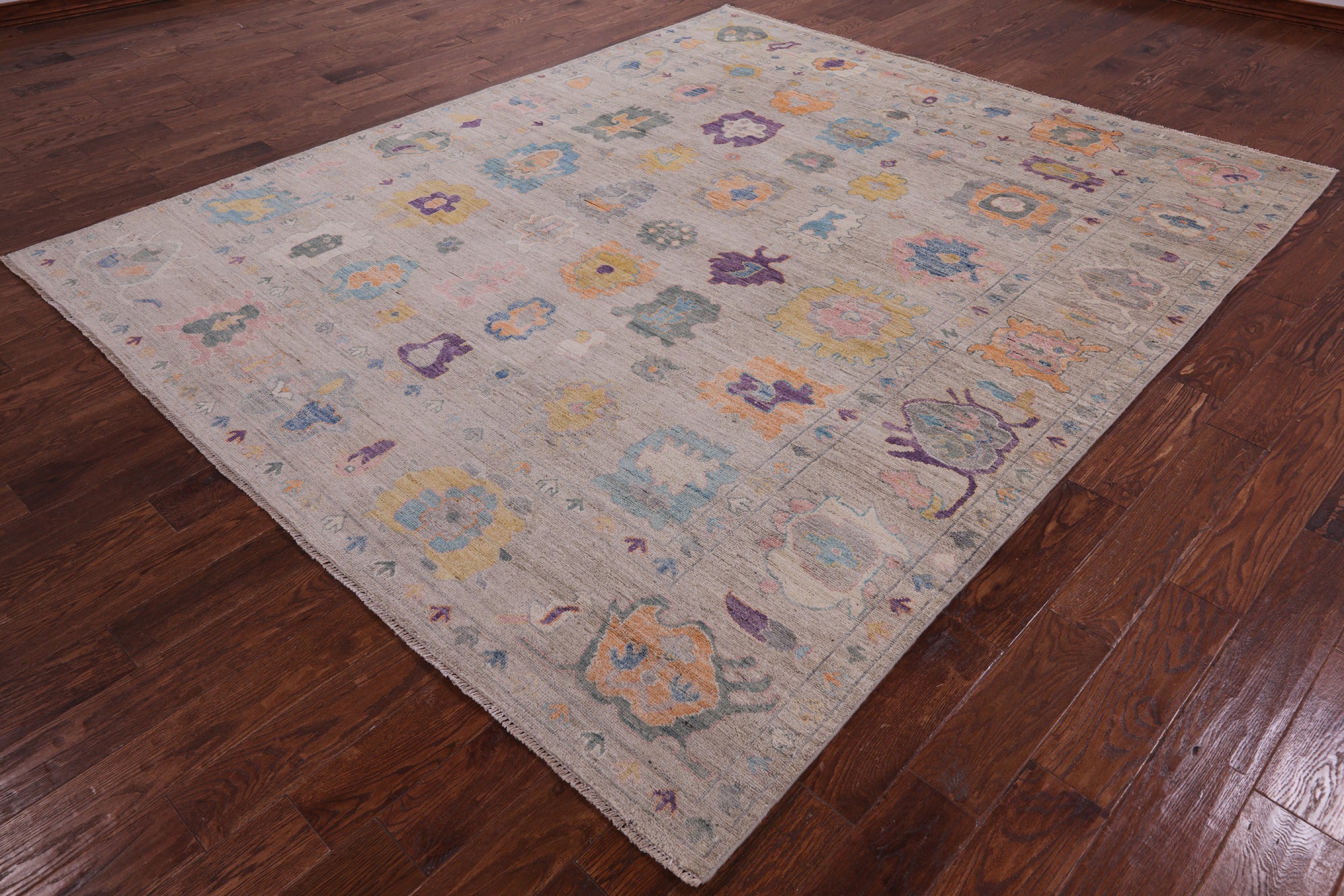 Turkish Oushak Handmade Wool Rug - 8' 2" X 9' 7" - Golden Nile