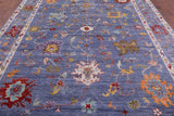 Blue Turkish Oushak Hand Knotted Wool Rug - 9' 0" X 11' 10" - Golden Nile
