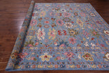 Blue Turkish Oushak Hand Knotted Wool Rug - 9' 10" X 13' 5" - Golden Nile