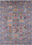 Blue Turkish Oushak Hand Knotted Wool Rug - 9' 10" X 13' 5" - Golden Nile