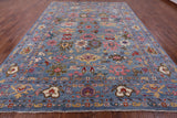 Blue Turkish Oushak Hand Knotted Wool Rug - 9' 10" X 13' 5" - Golden Nile