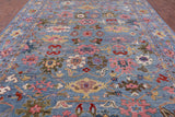 Blue Turkish Oushak Hand Knotted Wool Rug - 9' 10" X 13' 5" - Golden Nile
