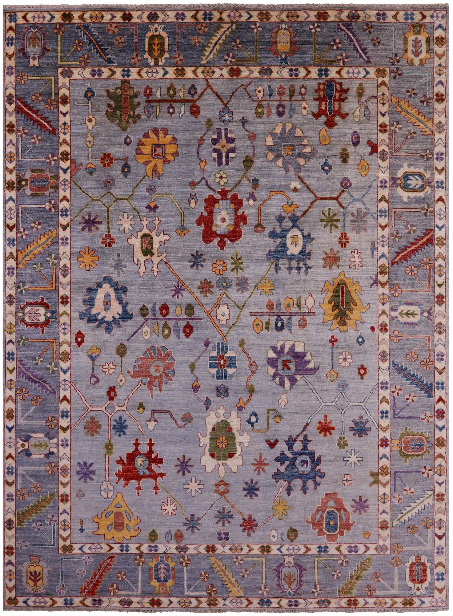 Turkish Oushak Handmade Wool Rug - 8' 10" X 11' 9" - Golden Nile