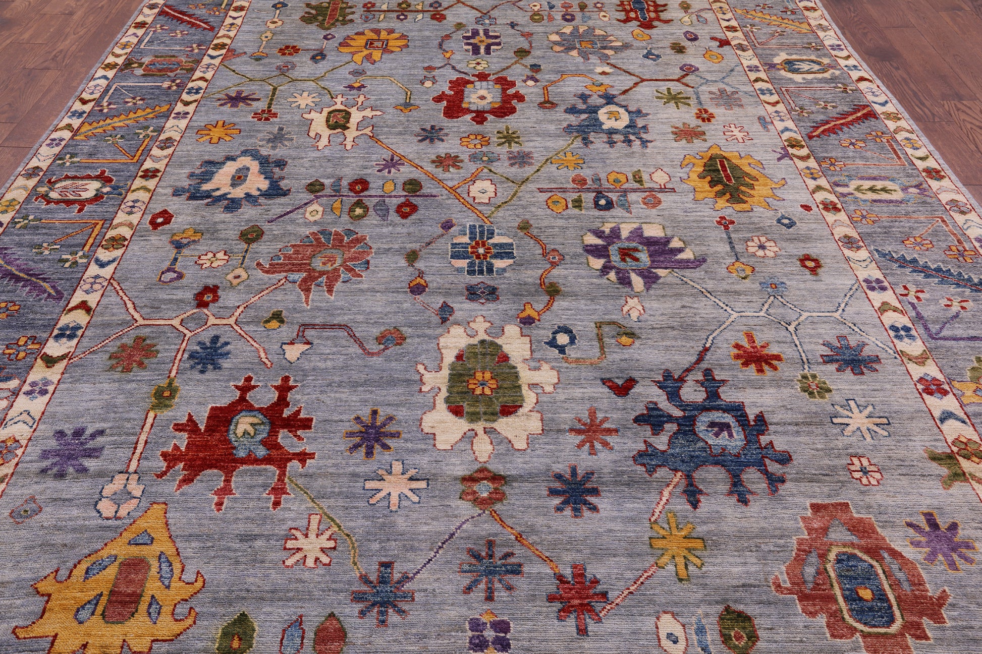 Turkish Oushak Handmade Wool Rug - 8' 10" X 11' 9" - Golden Nile