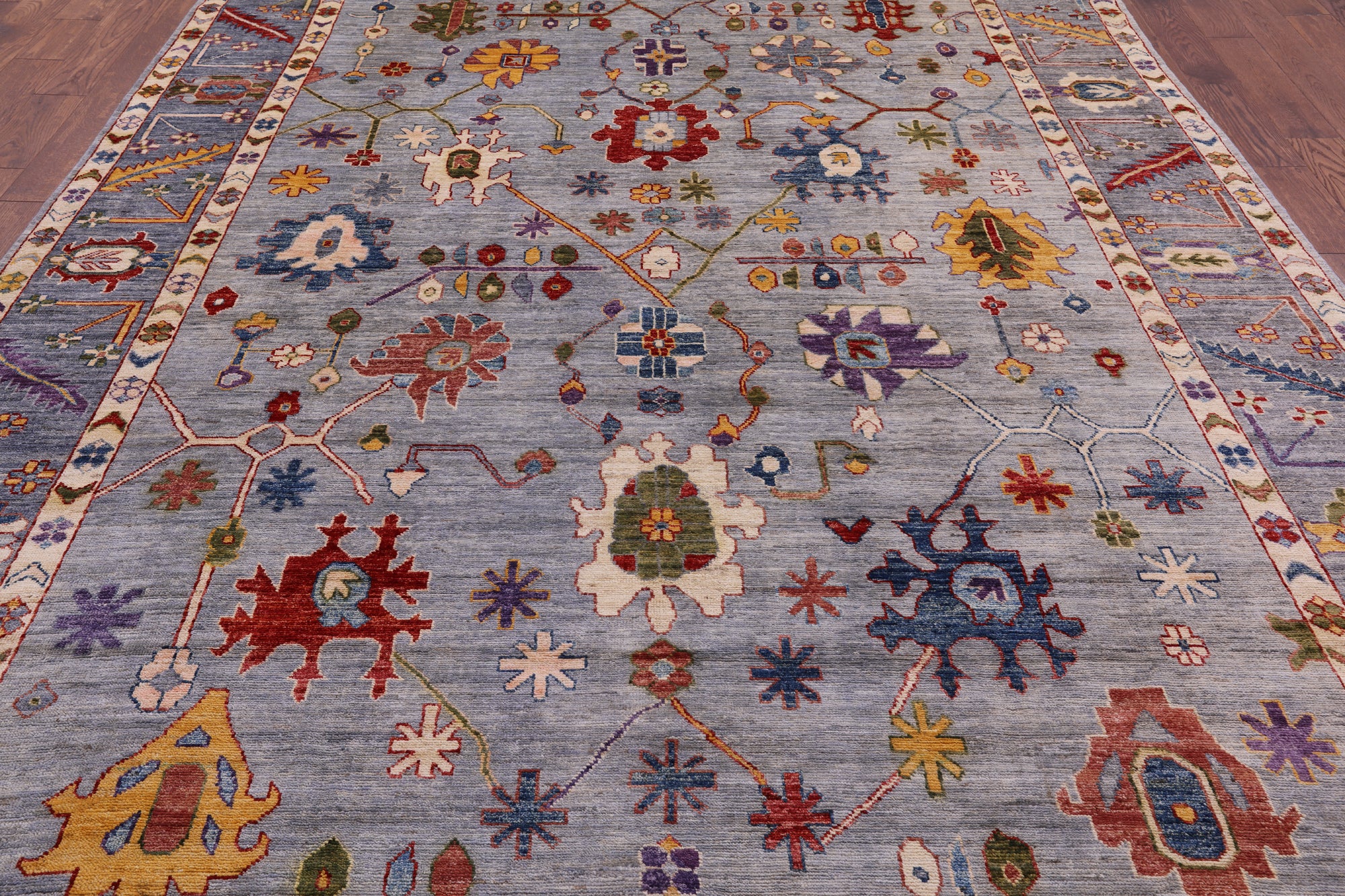 Turkish Oushak Handmade Wool Rug - 8' 10" X 11' 9" - Golden Nile