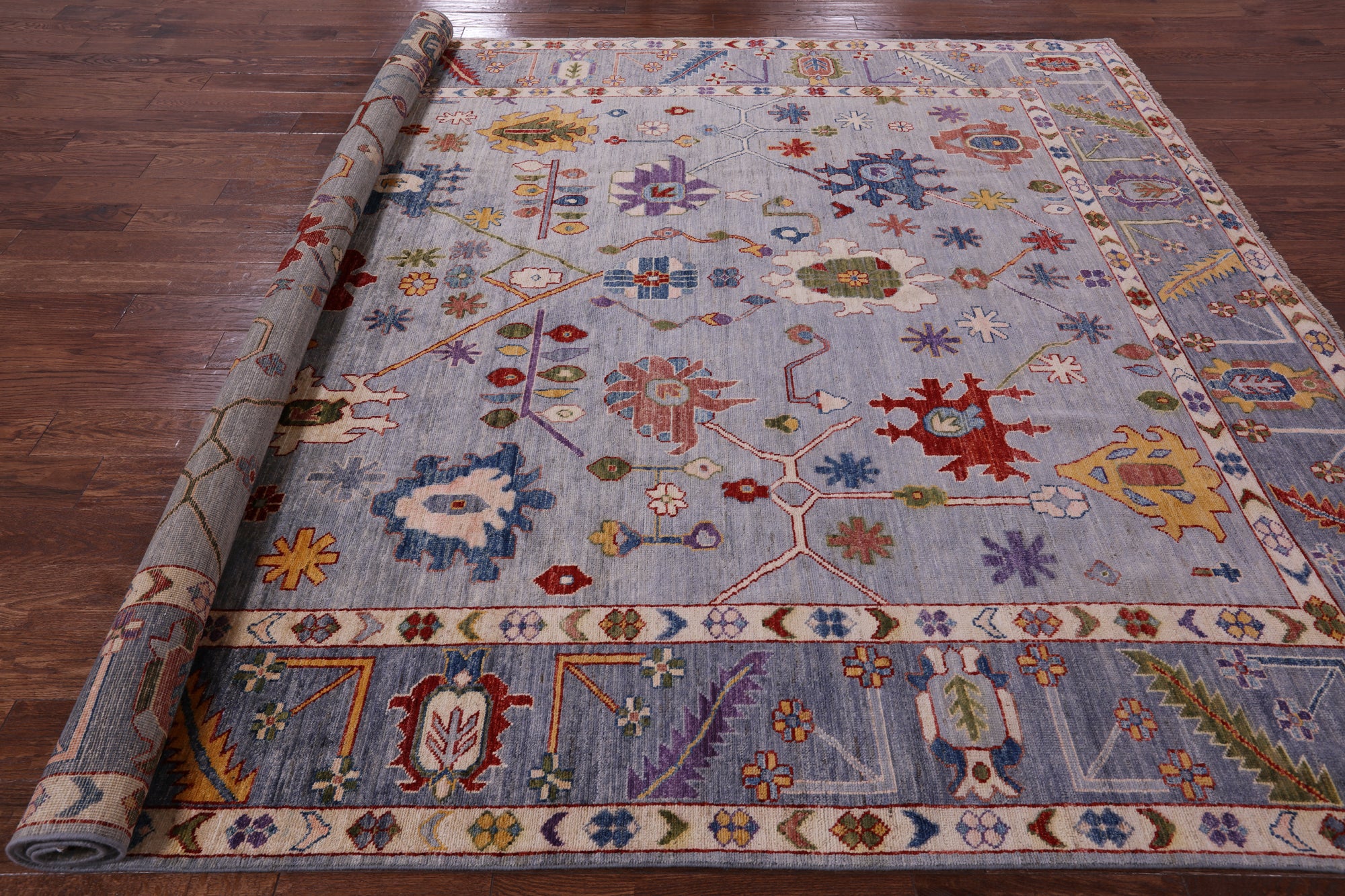 Turkish Oushak Handmade Wool Rug - 8' 10" X 11' 9" - Golden Nile
