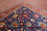 Blue Persian Fine Serapi Hand Knotted Wool Rug - 11' 9" X 14' 7" - Golden Nile