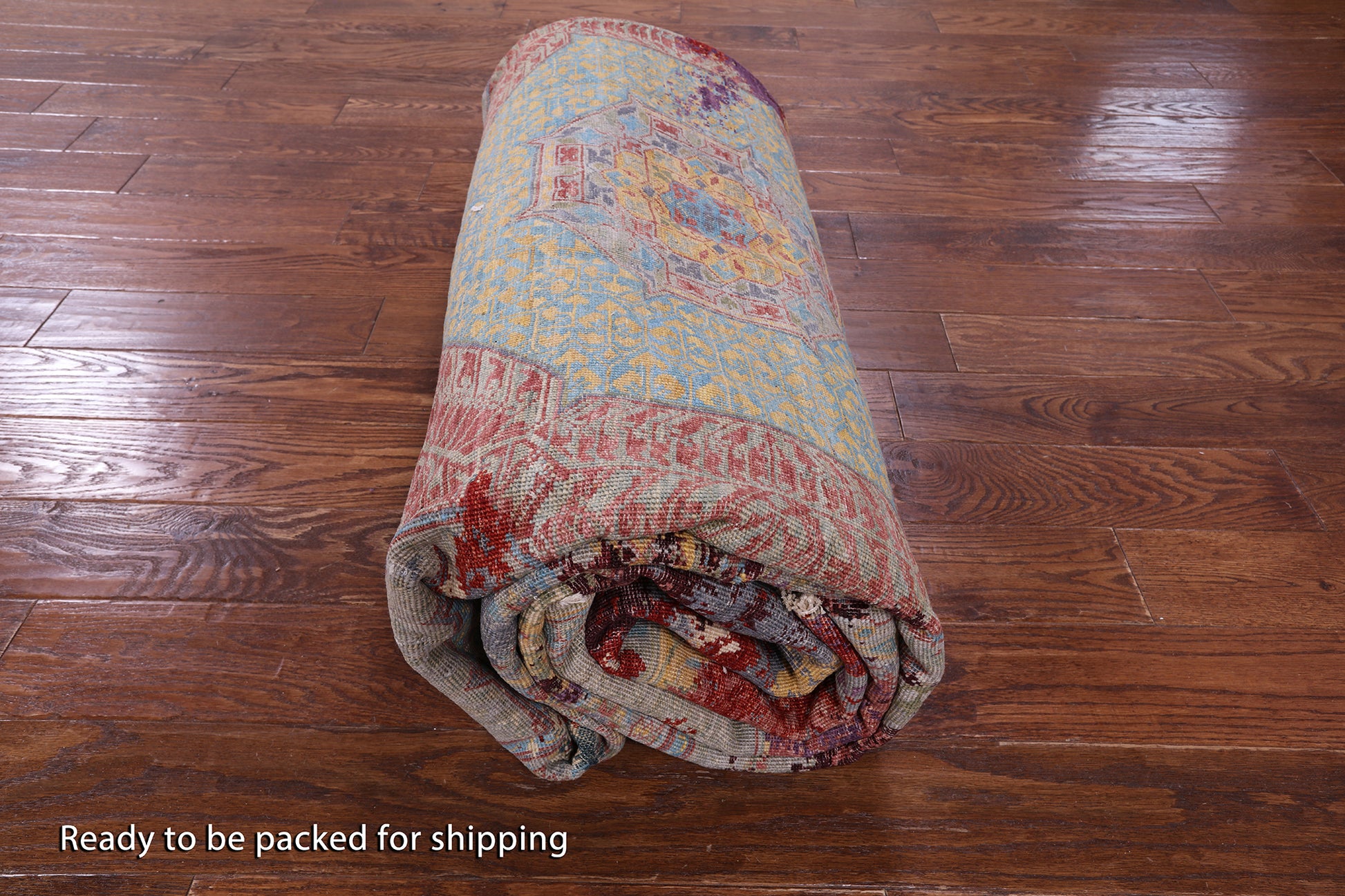 Geometric Persian Mamluk Hand Knotted Wool Rug - 9' 4" X 11' 8" - Golden Nile