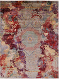 Geometric Persian Mamluk Hand Knotted Wool Rug - 9' 4" X 11' 8" - Golden Nile