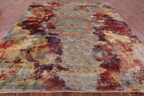 Geometric Persian Mamluk Hand Knotted Wool Rug - 9' 4" X 11' 8" - Golden Nile