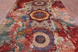 Abstract Modern Mamluk Hand Knotted Wool Rug - 8' 4" X 12' 6" - Golden Nile