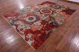 Abstract Modern Mamluk Hand Knotted Wool Rug - 8' 4" X 12' 6" - Golden Nile