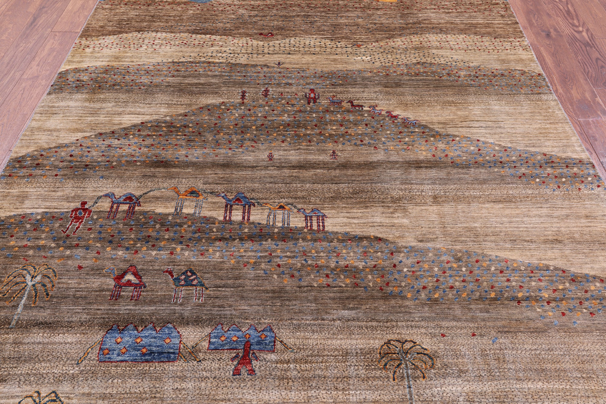Persian Gabbeh Hand Knotted Wool Rug - 6' 7" X 9' 7" - Golden Nile