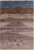 Persian Gabbeh Hand Knotted Wool Rug - 6' 7" X 9' 7" - Golden Nile