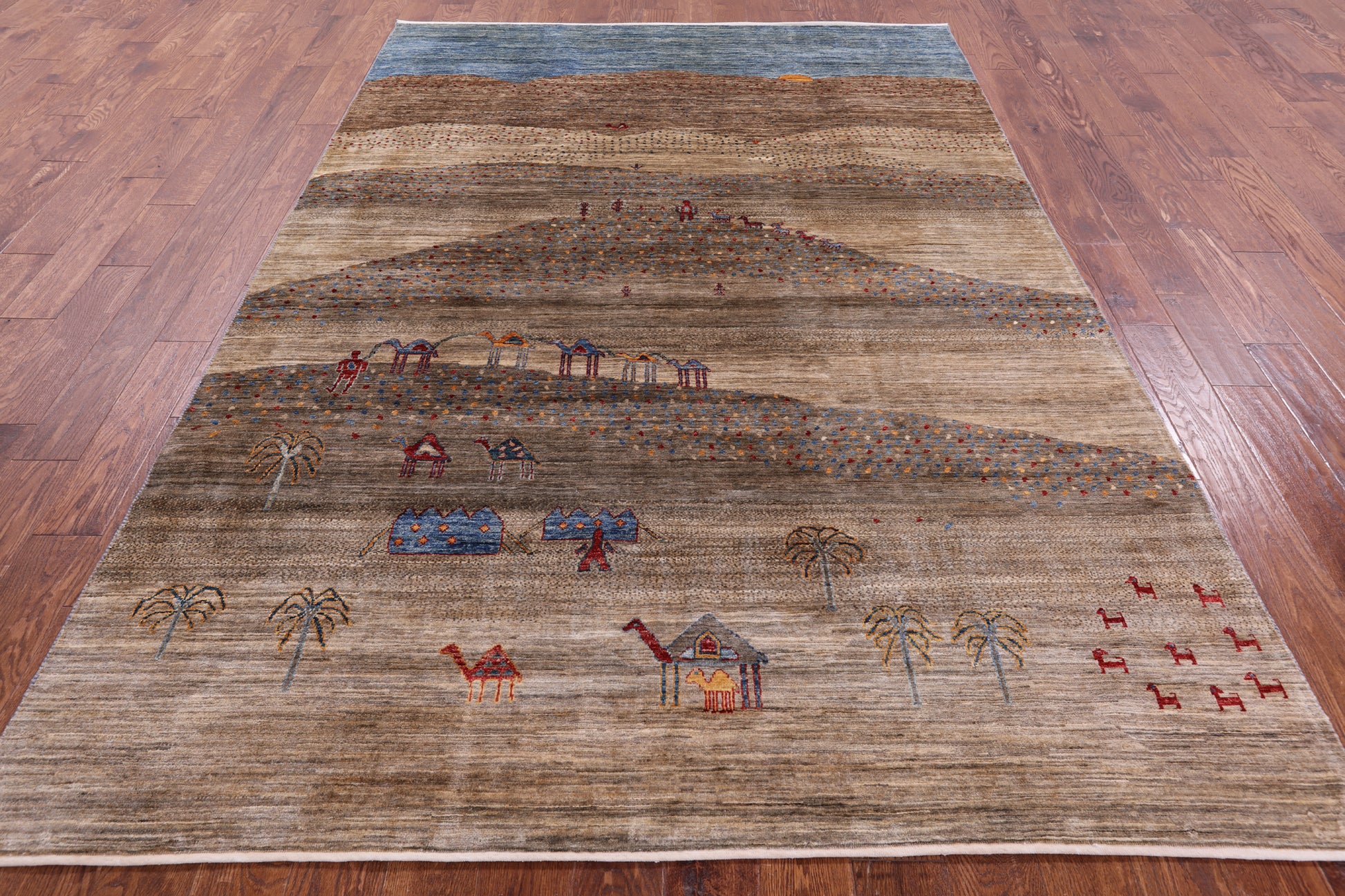 Persian Gabbeh Hand Knotted Wool Rug - 6' 7" X 9' 7" - Golden Nile