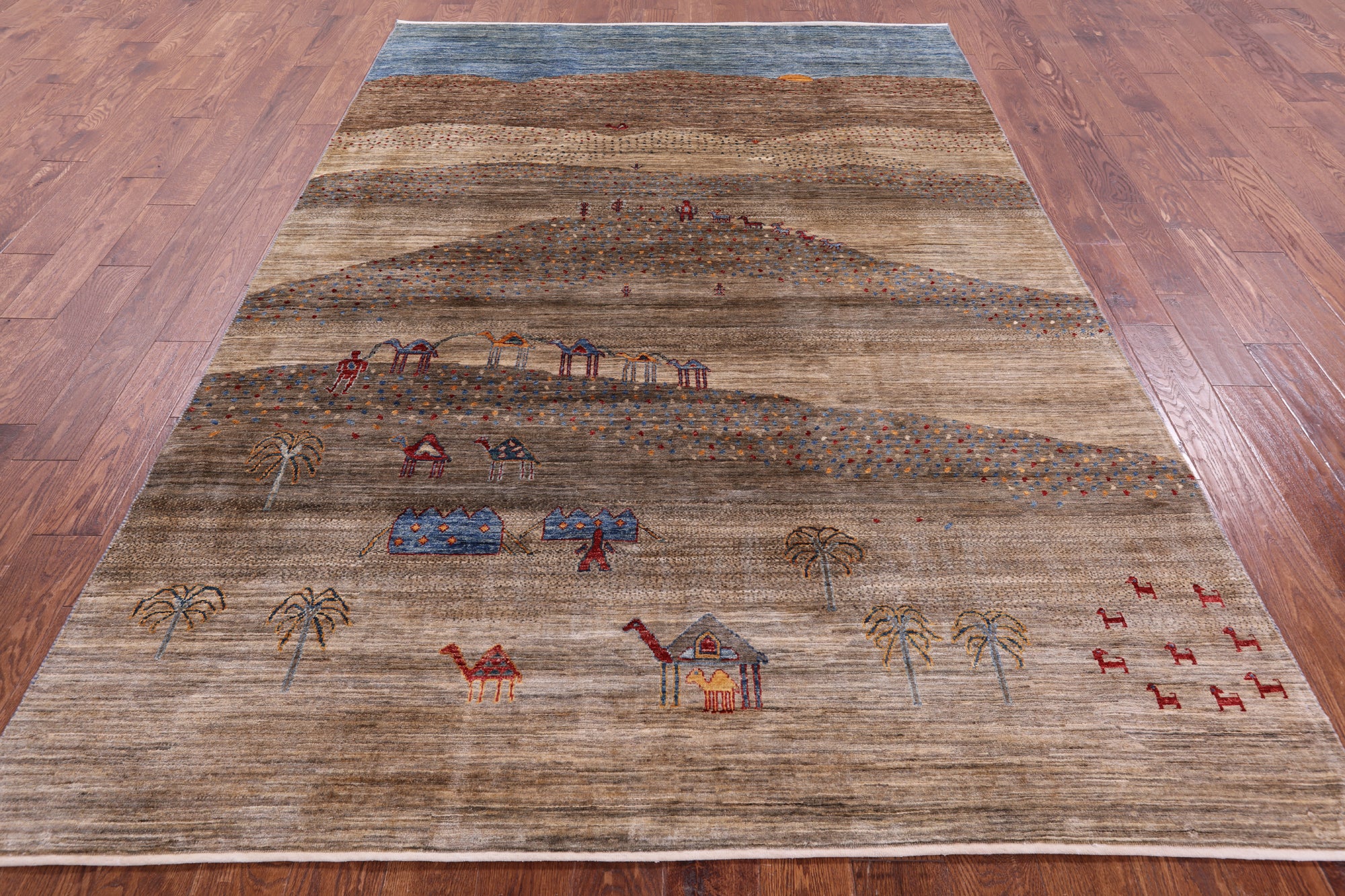 Persian Gabbeh Hand Knotted Wool Rug - 6' 7" X 9' 7" - Golden Nile