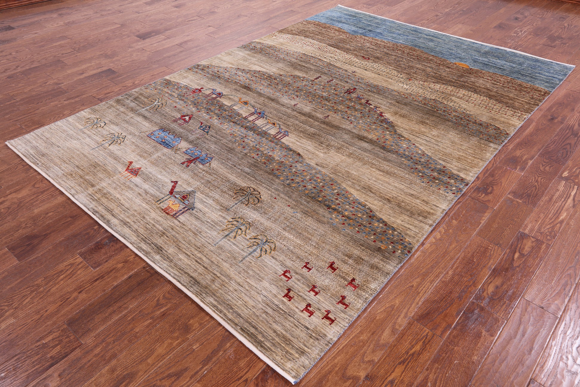 Persian Gabbeh Hand Knotted Wool Rug - 6' 7" X 9' 7" - Golden Nile