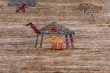Persian Gabbeh Hand Knotted Wool Rug - 6' 7" X 9' 7" - Golden Nile