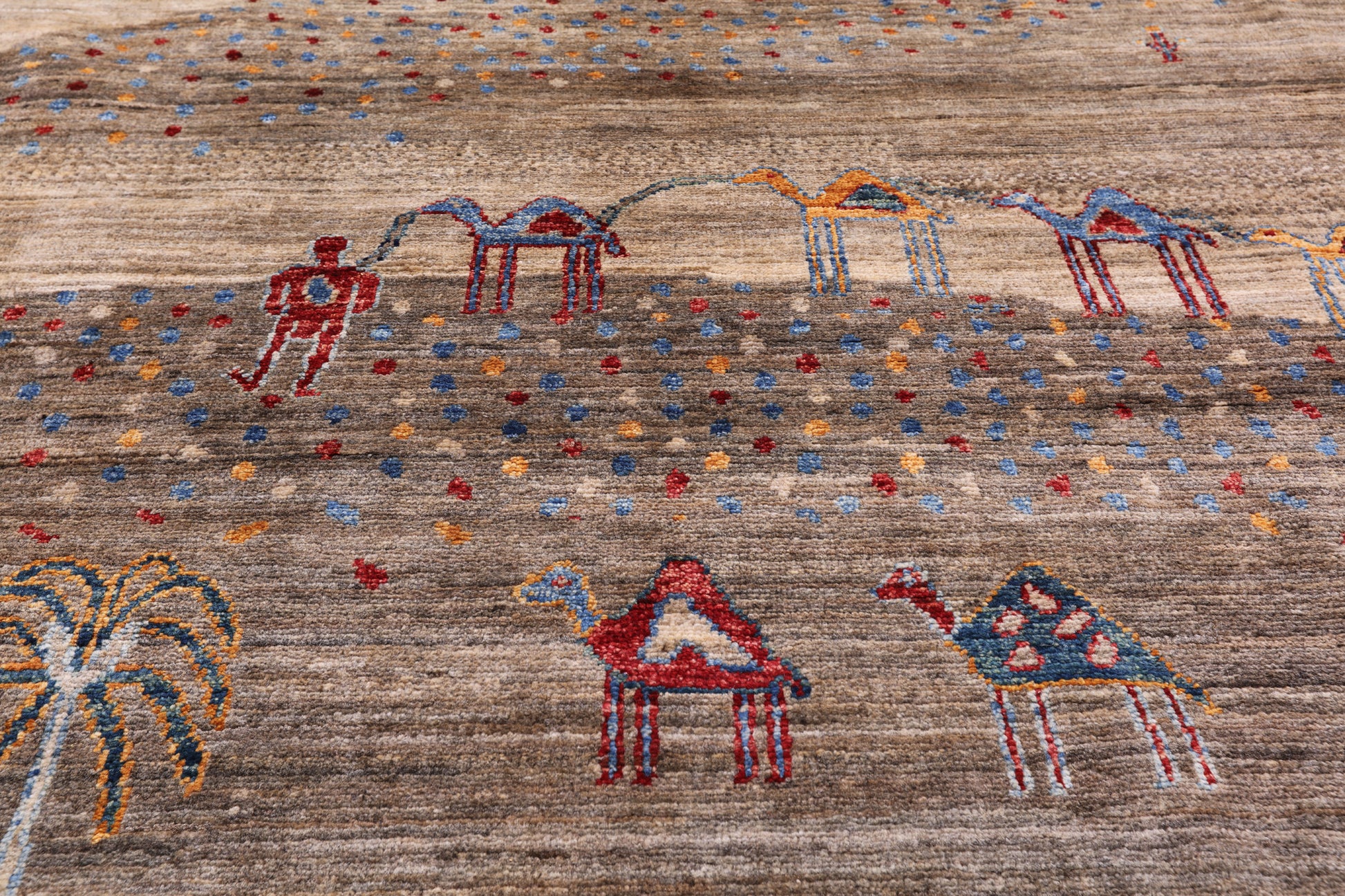 Persian Gabbeh Hand Knotted Wool Rug - 6' 7" X 9' 7" - Golden Nile