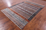 Tribal Persian Gabbeh Hand Knotted Wool Rug - 6' 7" X 9' 8" - Golden Nile
