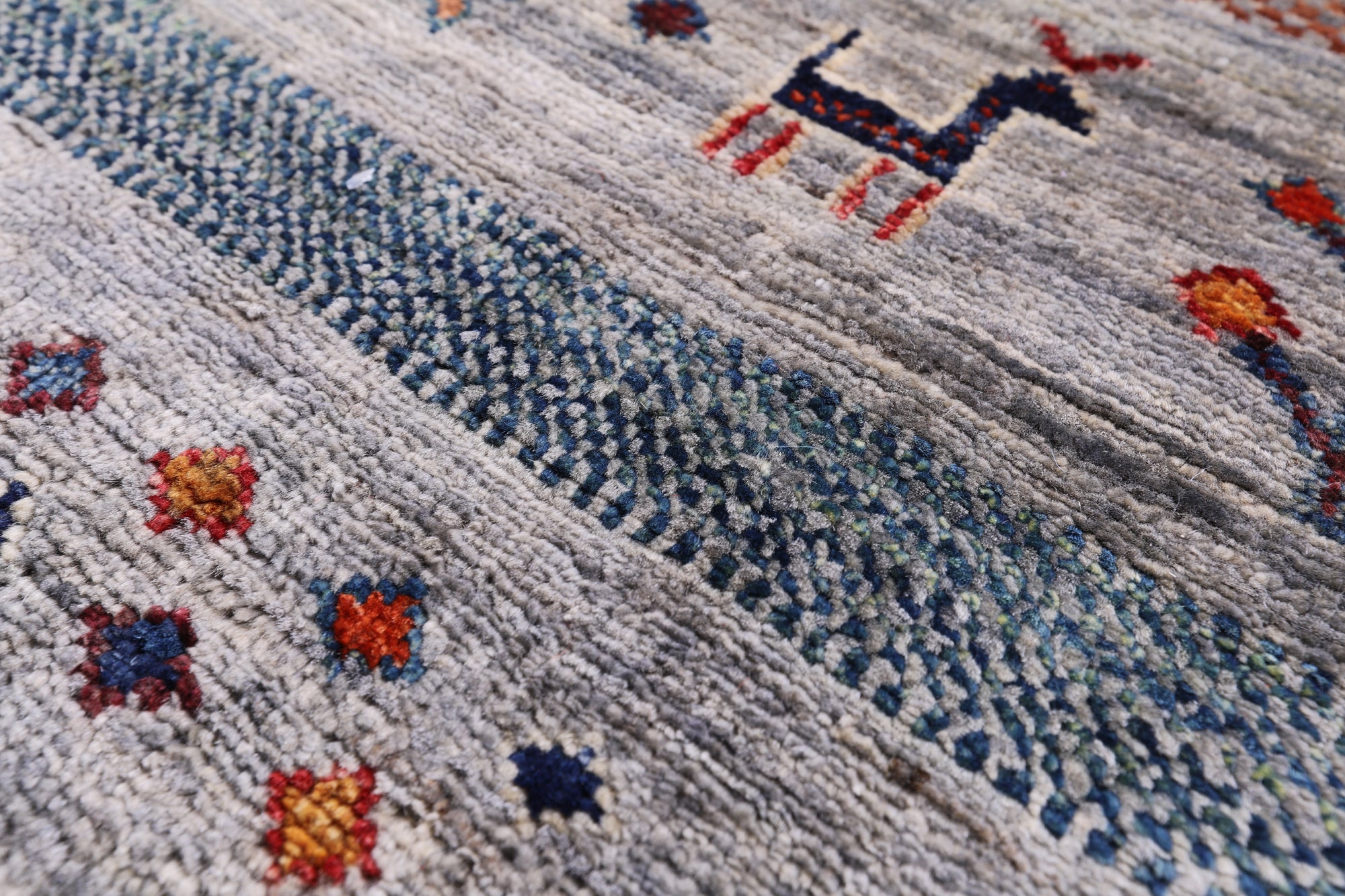 Tribal Persian Gabbeh Hand Knotted Wool Rug - 6' 7" X 9' 8" - Golden Nile
