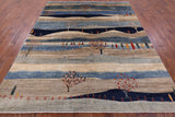 Tribal Persian Gabbeh Hand Knotted Wool Rug - 8' 0" X 9' 9" - Golden Nile