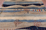 Tribal Persian Gabbeh Hand Knotted Wool Rug - 8' 0" X 9' 9" - Golden Nile