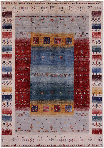 Tribal Persian Gabbeh Hand Knotted Wool Rug - 5' 5" X 7' 9" - Golden Nile