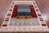 Tribal Persian Gabbeh Hand Knotted Wool Rug - 5' 5" X 7' 9" - Golden Nile
