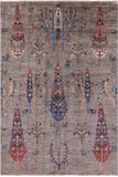 Tribal Persian Gabbeh Hand Knotted Wool Rug - 5' 8" X 8' 2" - Golden Nile
