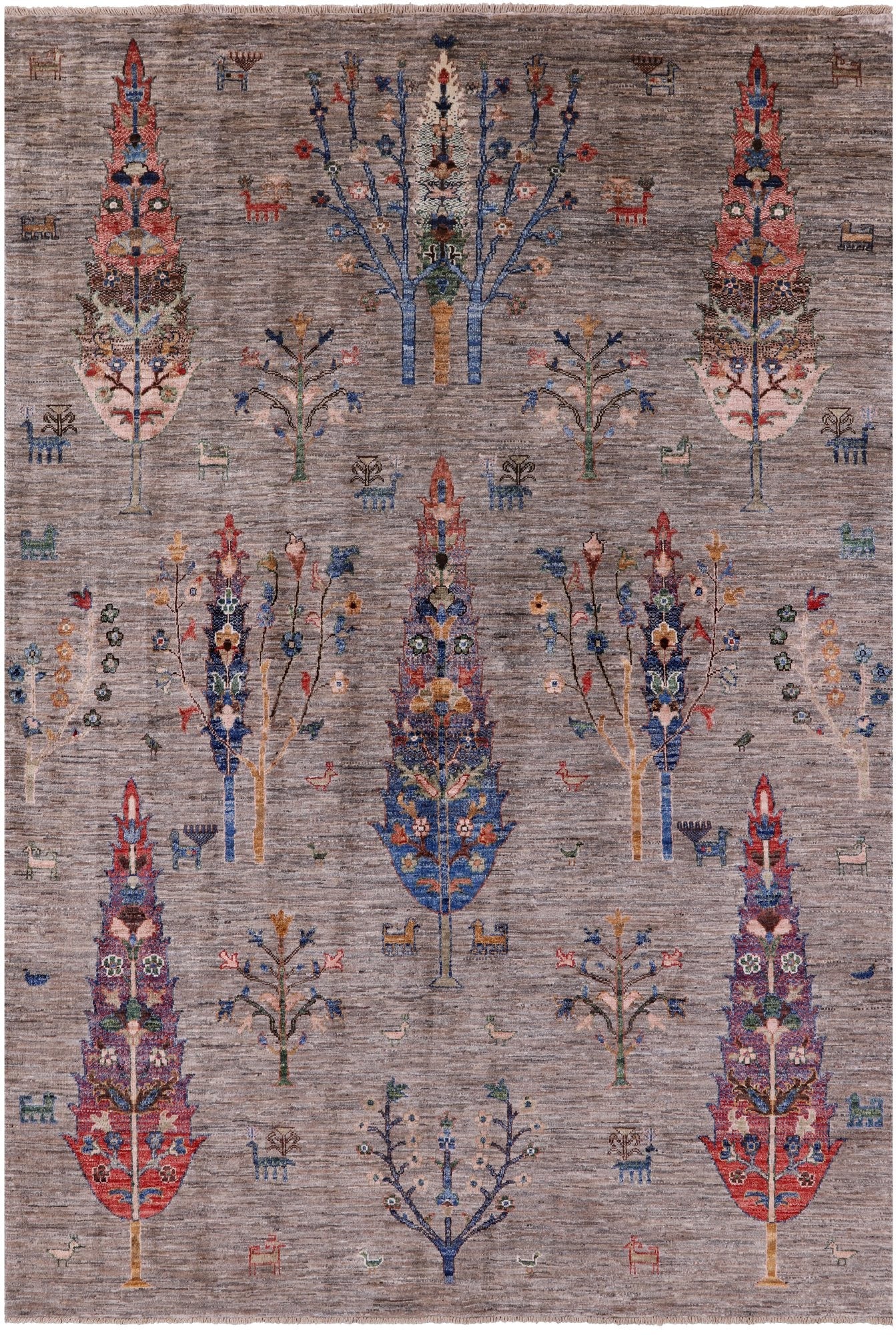 Tribal Persian Gabbeh Hand Knotted Wool Rug - 5' 8" X 8' 2" - Golden Nile