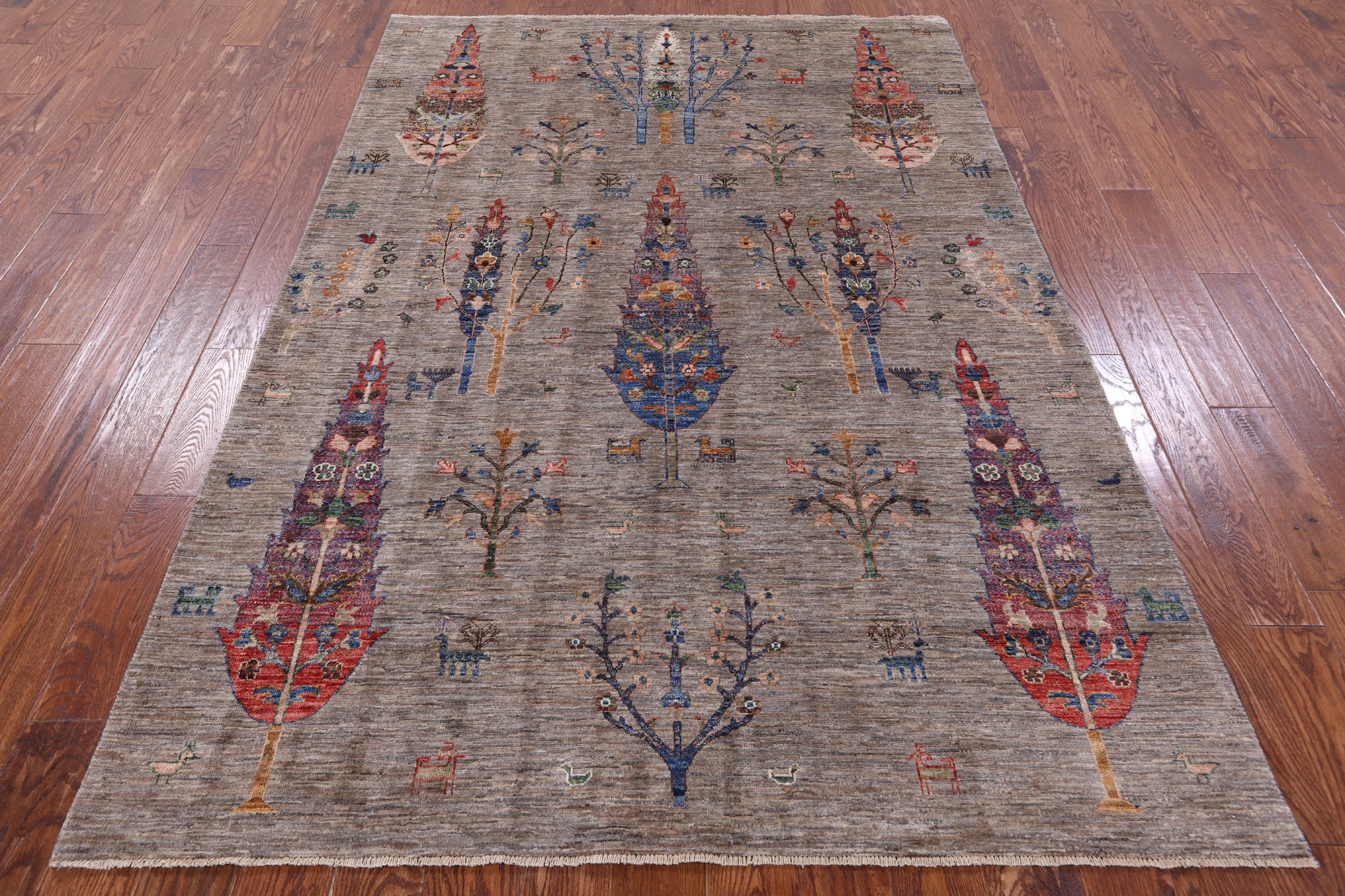 Tribal Persian Gabbeh Hand Knotted Wool Rug - 5' 8" X 8' 2" - Golden Nile