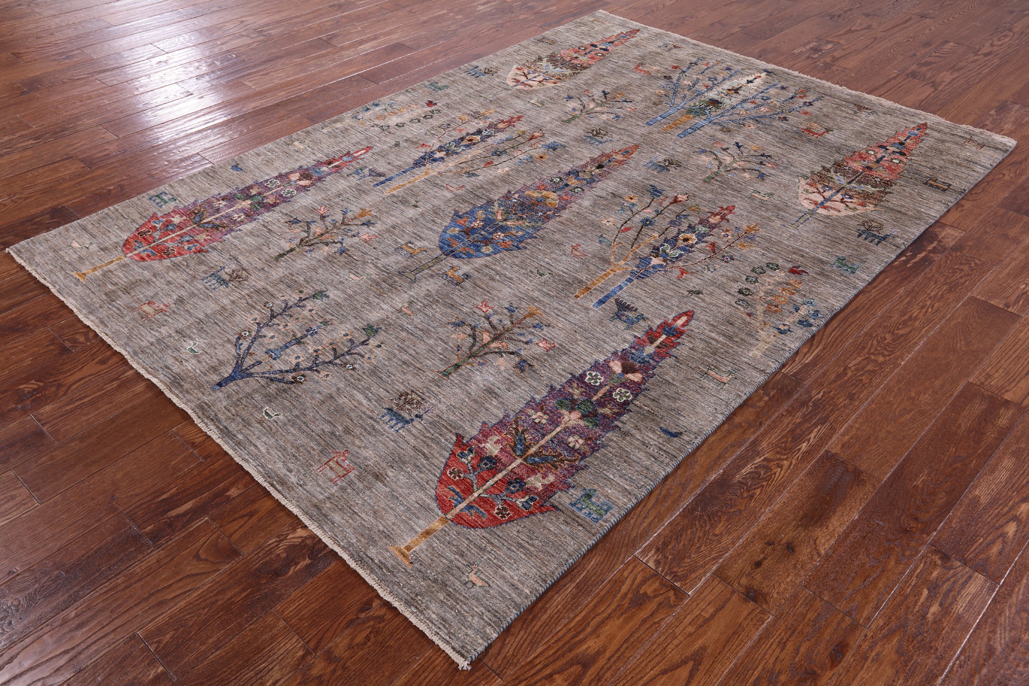 Tribal Persian Gabbeh Hand Knotted Wool Rug - 5' 8" X 8' 2" - Golden Nile