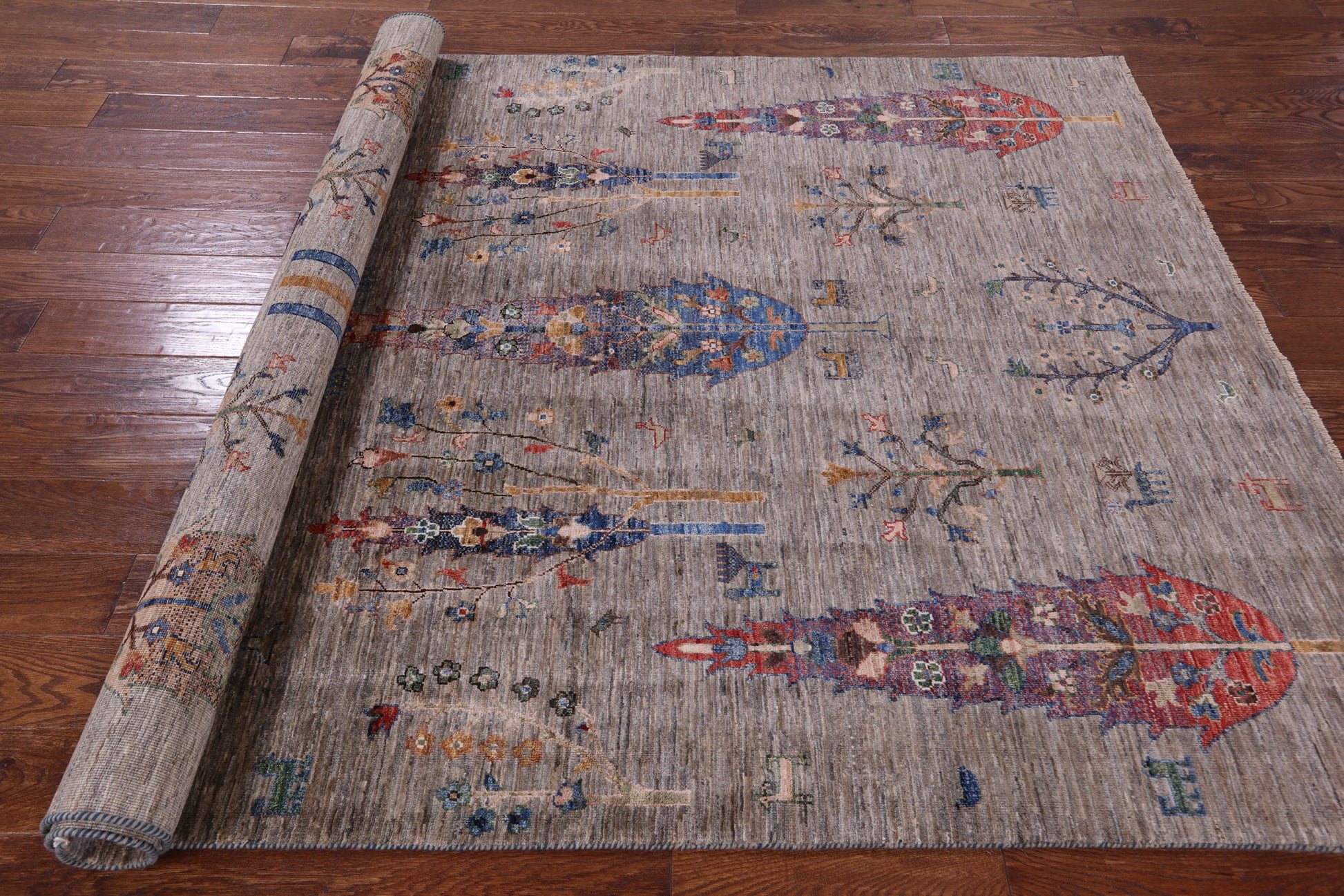 Tribal Persian Gabbeh Hand Knotted Wool Rug - 5' 8" X 8' 2" - Golden Nile