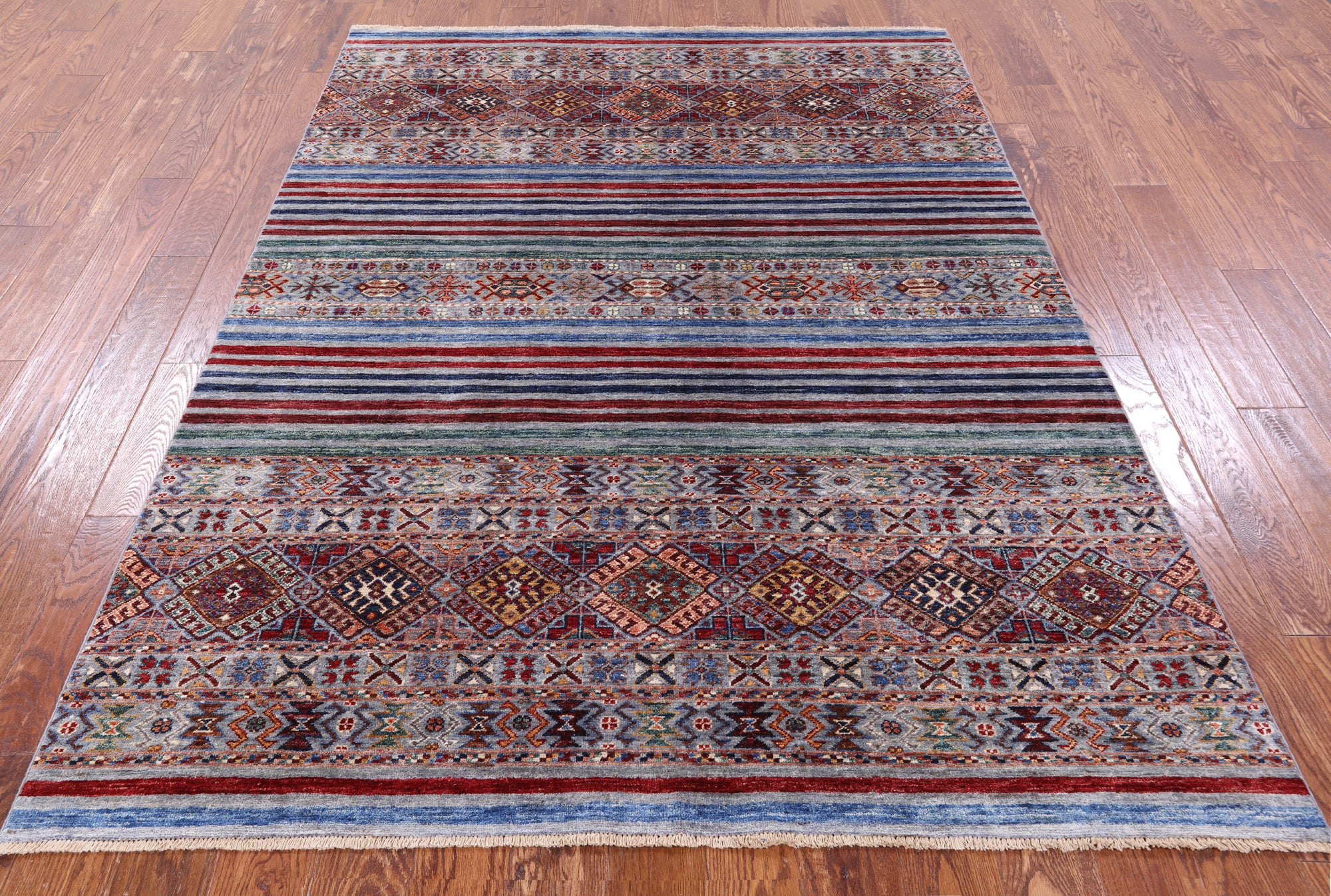Khorjin Persian Gabbeh Handmade Wool Rug - 5' 8" X 7' 9" - Golden Nile