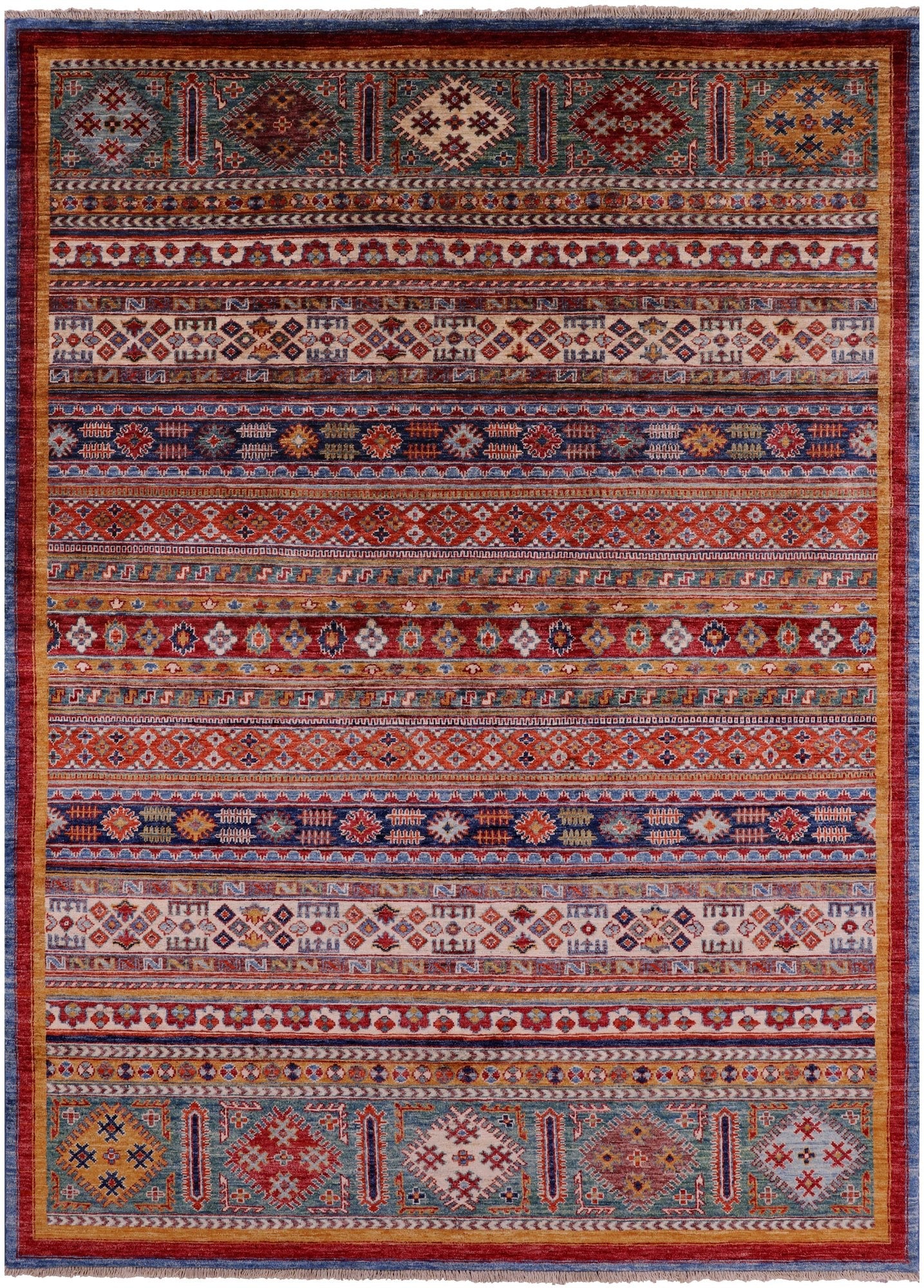 Tribal Persian Gabbeh Hand Knotted Wool Rug - 5' 7" X 7' 10" - Golden Nile