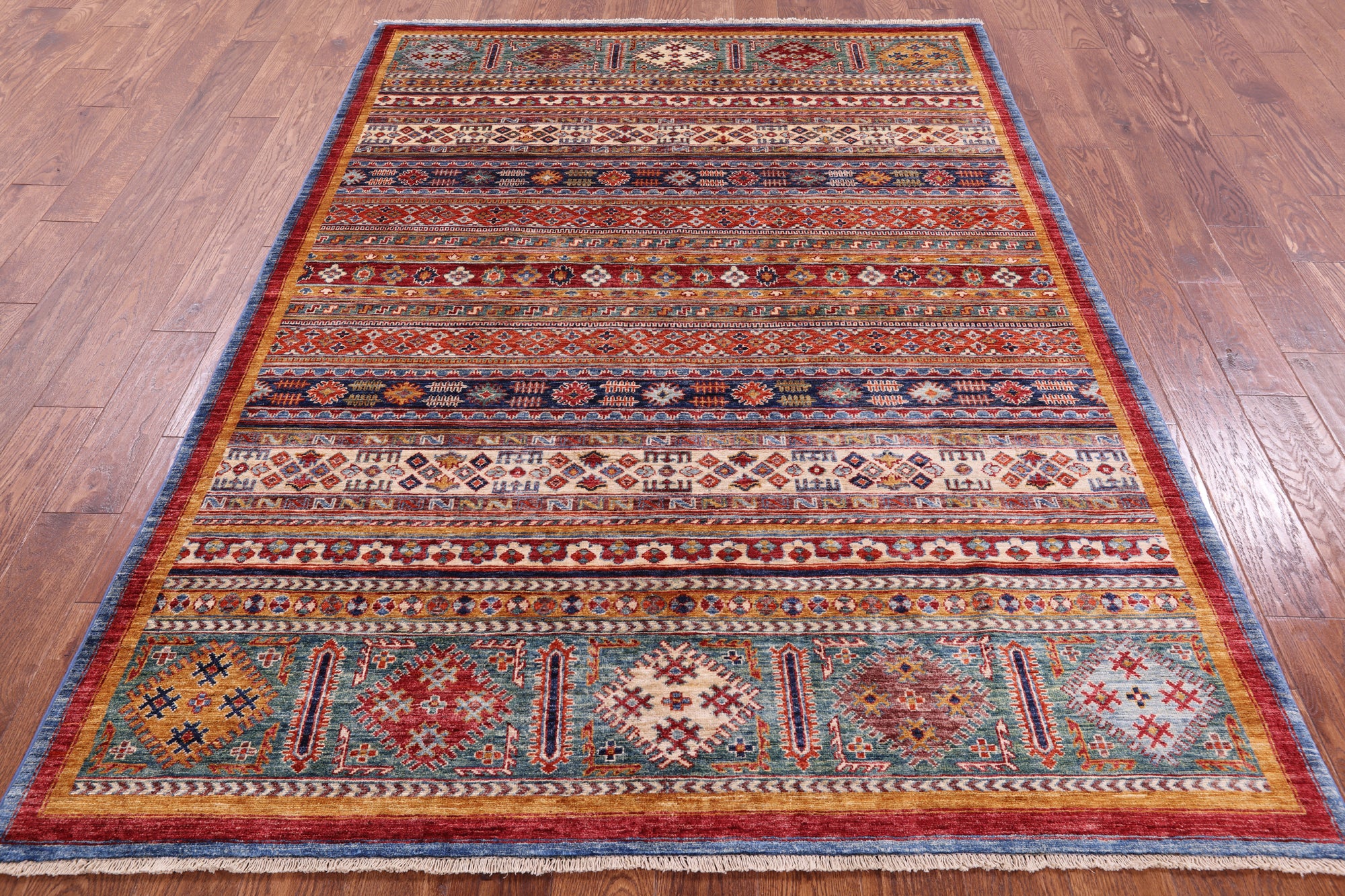 Tribal Persian Gabbeh Hand Knotted Wool Rug - 5' 7" X 7' 10" - Golden Nile