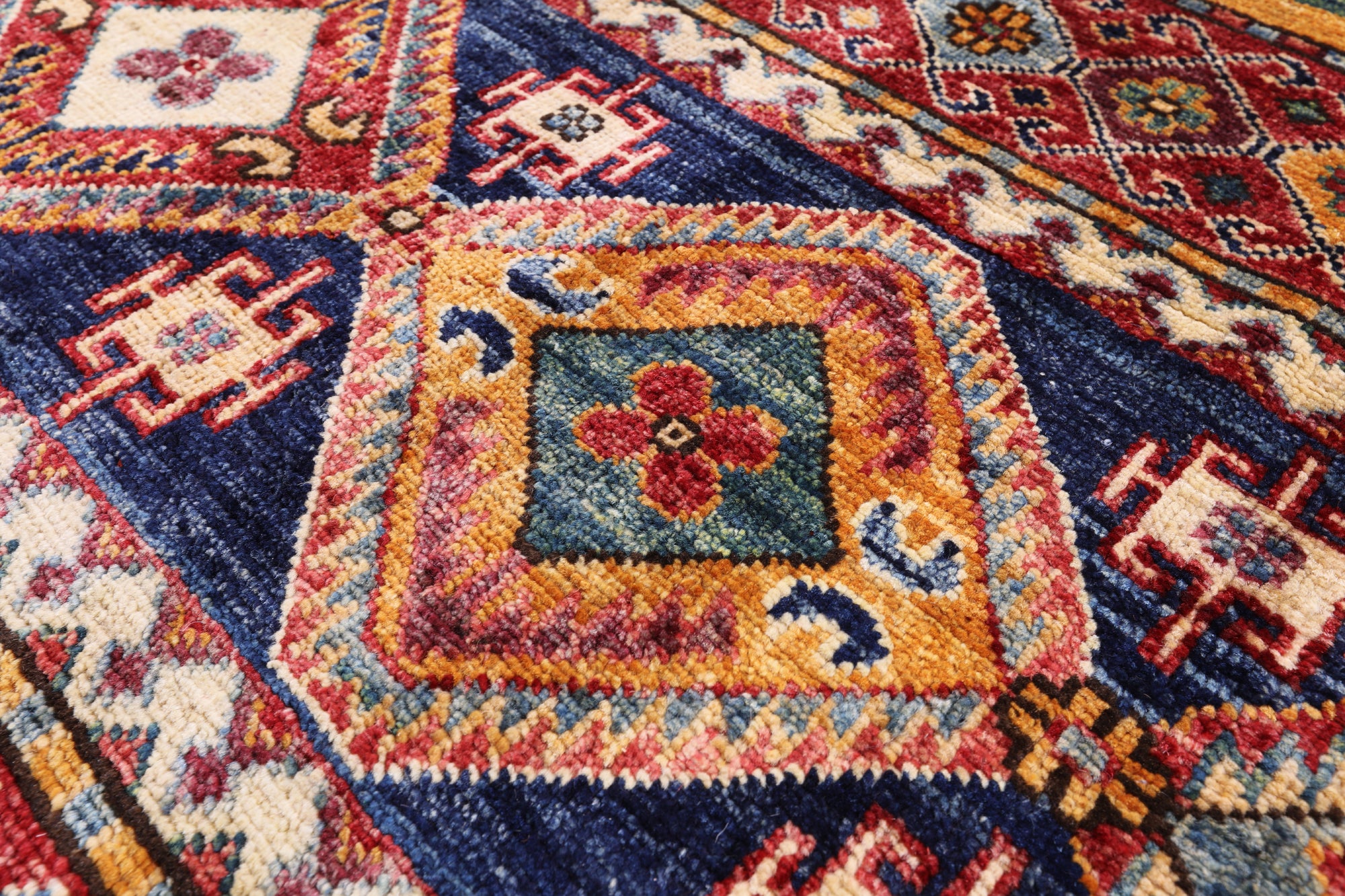 Khorjin Persian Gabbeh Hand Knotted Wool Rug - 4' 0" X 5' 10" - Golden Nile