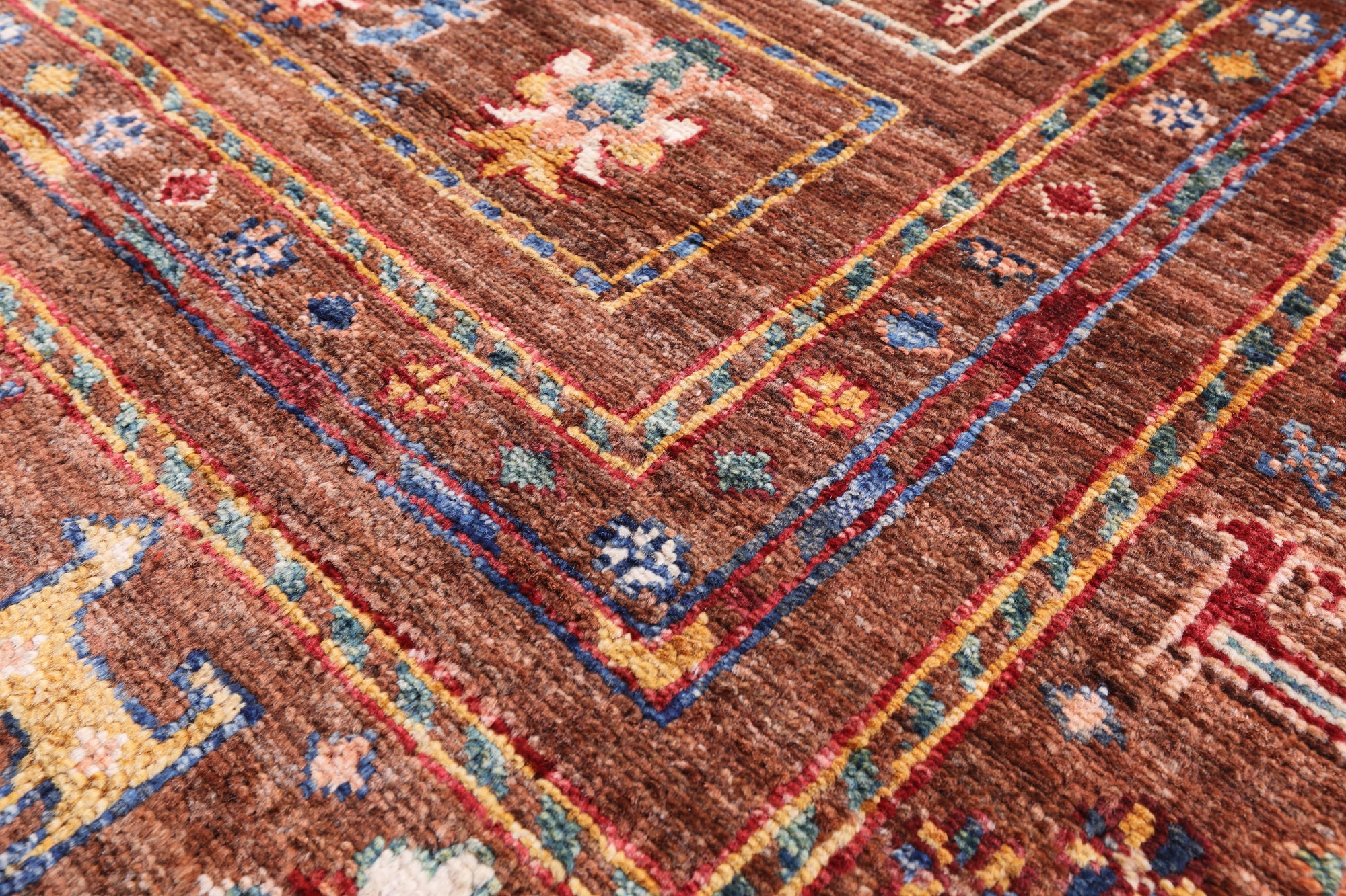 Brown Tribal Persian Gabbeh Hand Knotted Wool Rug - 5' 10" X 8' 4" - Golden Nile