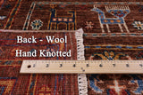 Brown Tribal Persian Gabbeh Hand Knotted Wool Rug - 5' 10" X 8' 4" - Golden Nile
