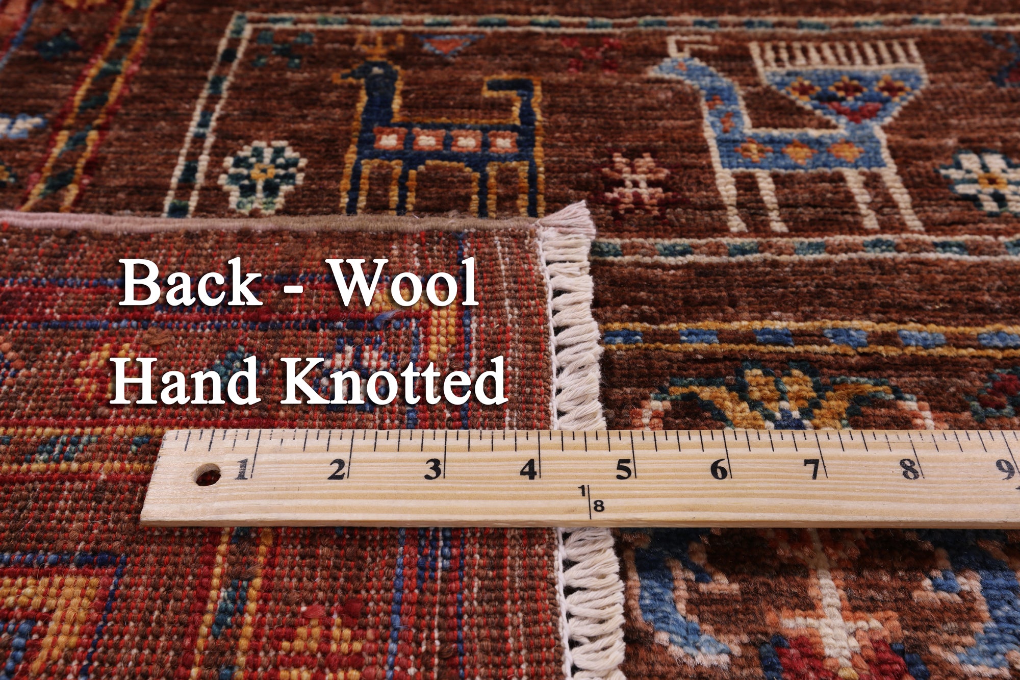 Brown Tribal Persian Gabbeh Hand Knotted Wool Rug - 5' 10" X 8' 4" - Golden Nile