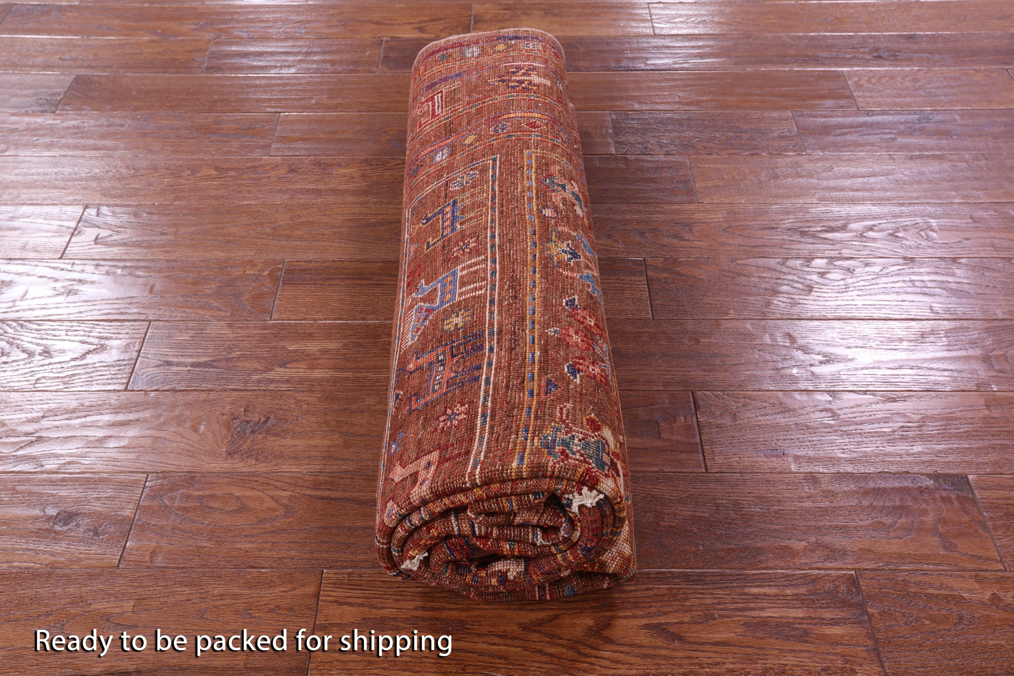 Brown Tribal Persian Gabbeh Hand Knotted Wool Rug - 5' 10" X 8' 4" - Golden Nile