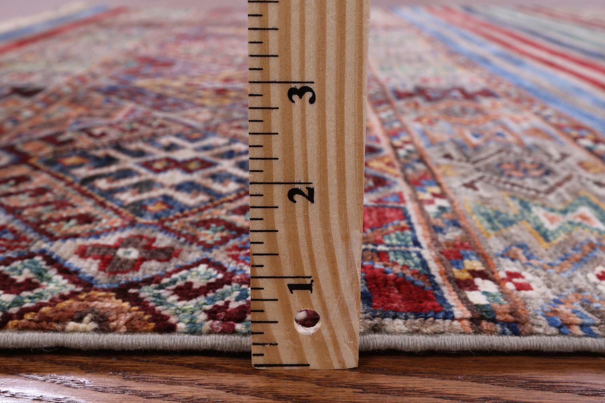 Khorjin Persian Gabbeh Hand Knotted Wool Rug - 4' 0" X 5' 10" - Golden Nile