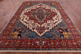 Persian Fine Serapi Hand Knotted Wool Rug - 8' 11" X 11' 8" - Golden Nile