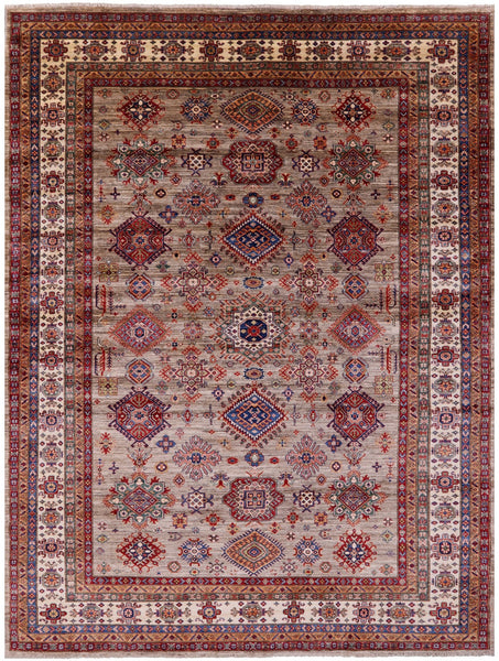 Super Kazak Hand Knotted Wool Rug - 9' 2" X 11' 11" - Golden Nile